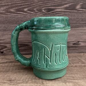 Vintage Tahitian Lanai Bamboo Tiki Mug Waikiki Green Hawaii Polynesian 50s 60s